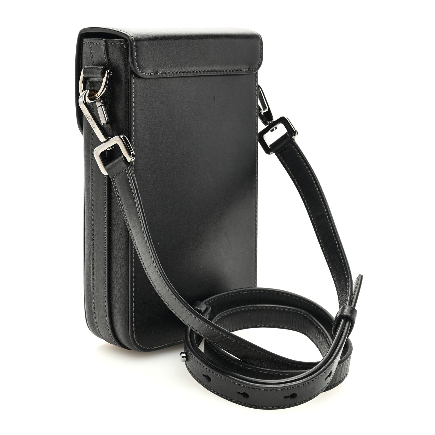 Christian Dior Smooth Calfskin Vertical Pouch Black 3 of 9