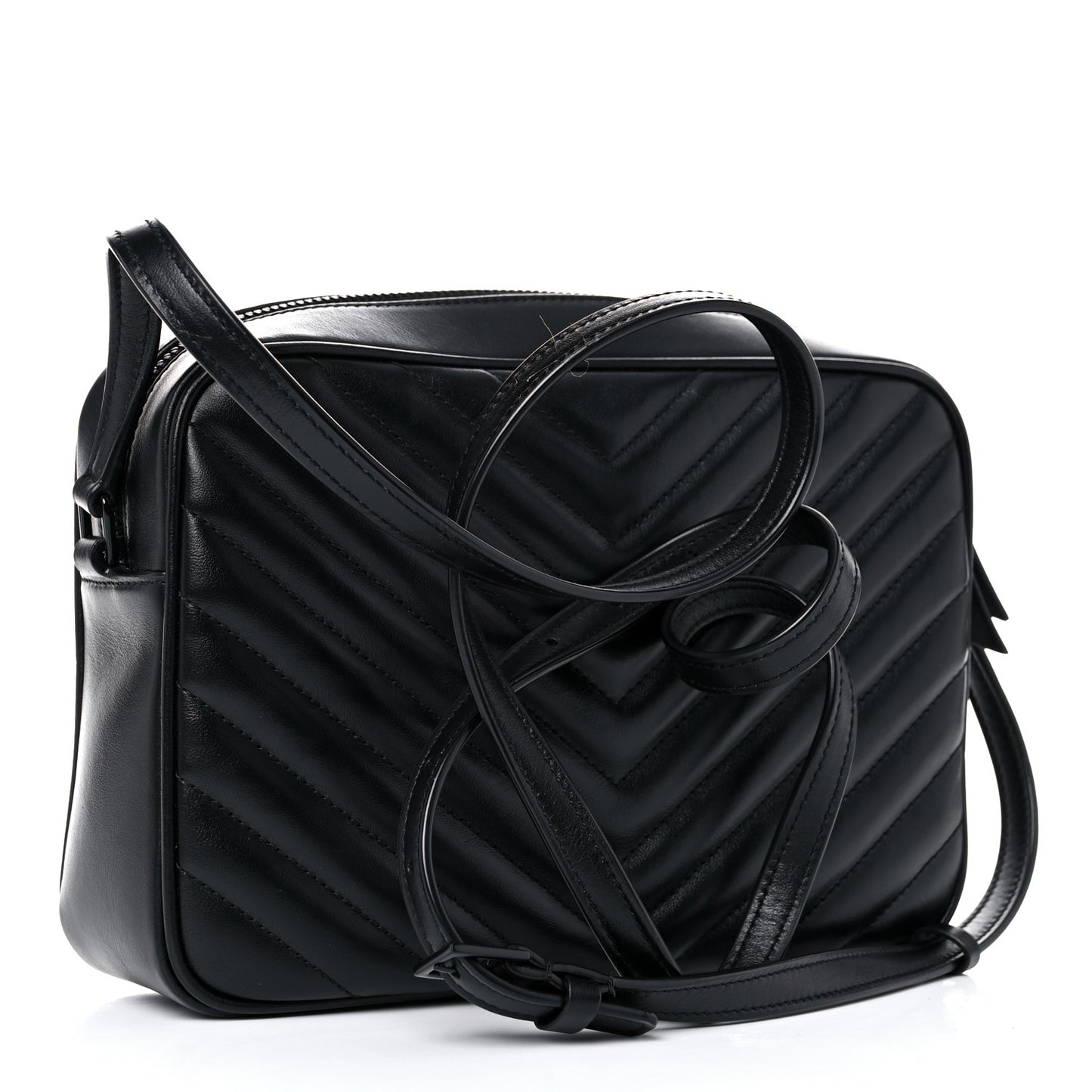 Calfskin Matelasse Monogram Lou Camera Bag Black