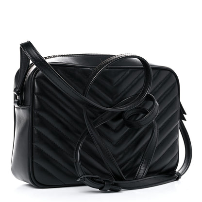 Saint Laurent Calfskin Matelasse Monogram Lou Camera Bag Black 3 of 9