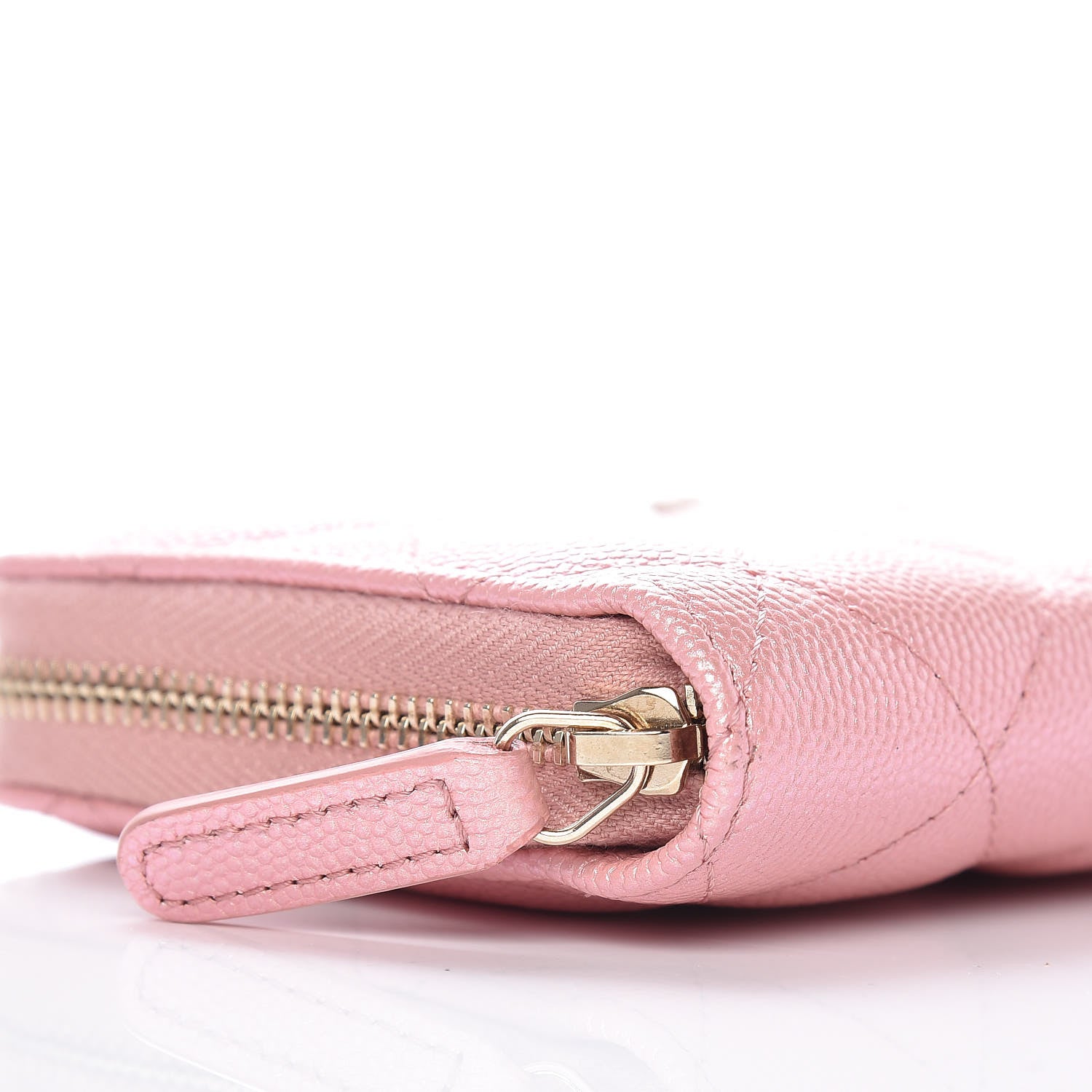Chanel Iridescent Caviar Quilted Medium Zip Around Wallet Pink 9 of 11