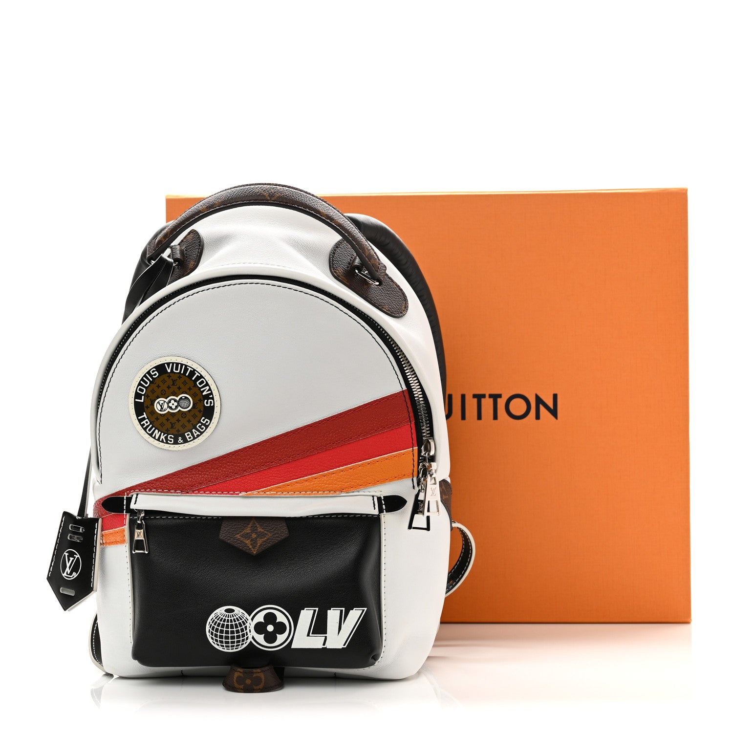 Louis Vuitton Calfskin Monogram LV Airline Palm Springs Backpack PM White