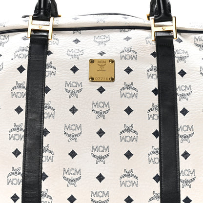 MCM Visetos Weekender Duffle Bag White 7 of 9