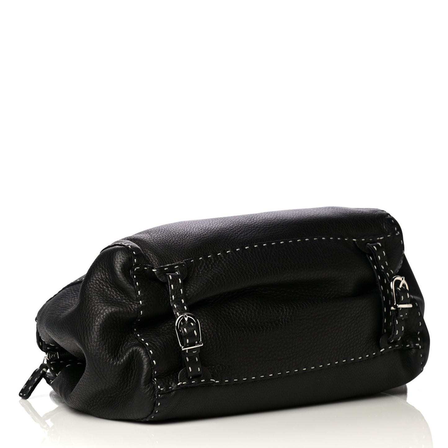Calfskin Romano Selleria Satchel Black
