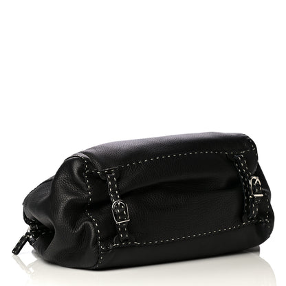 Fendi Calfskin Romano Selleria Satchel Black 4 of 8