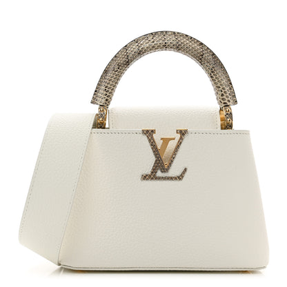 Louis Vuitton Taurillon Ayers Capucines Mini White Snow White 1 of 9