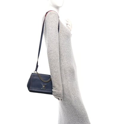 Louis Vuitton Calfskin Lockme II Chain Bag BB Marine Rouge 2 of 9