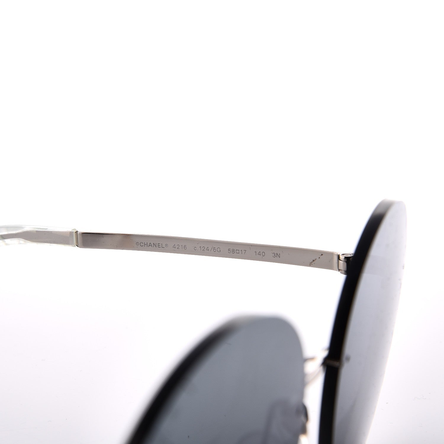 Chanel Metal Rimless Round Sunglasses 4216 Silver 5 of 9