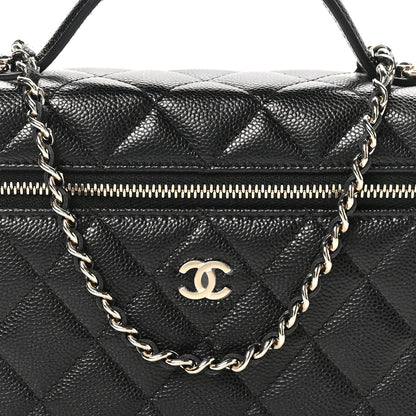 Chanel Caviar Quilted Top Handle Slim Vanity With Chain Black 8 of 10
