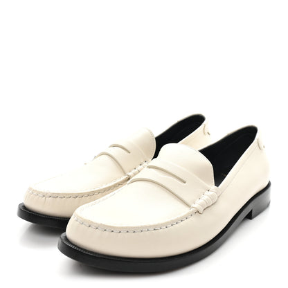 Saint Laurent Calfskin Penny Loafers 41.5 Pearl 4 of 10