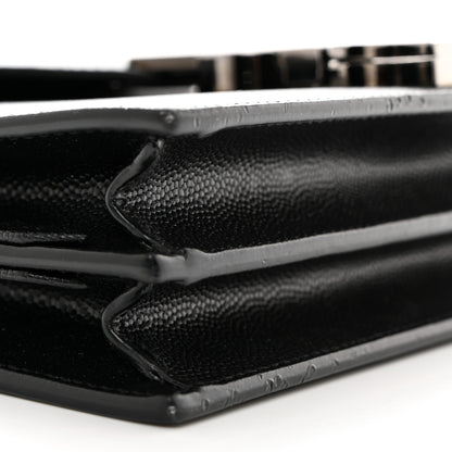 Saint Laurent Grain De Poudre Monogram Cassandra Clasp Bag Black 9 of 10