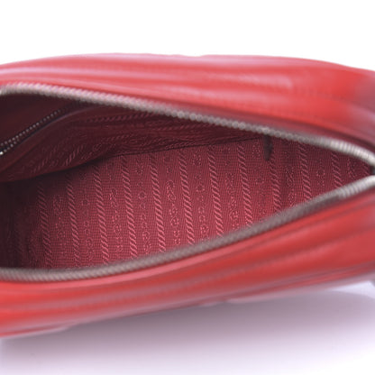 Prada Soft Calfskin Diagramme Crossbody Bag Fuoco 5 of 9