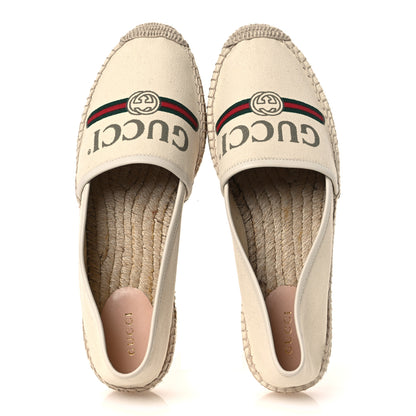 Gucci Canvas Logo Espadrilles 39 Greggio White 2 of 10