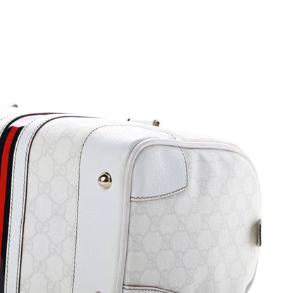 Gucci GG Plus Monogram Web Large Carry On Duffle Bag White 11 of 18