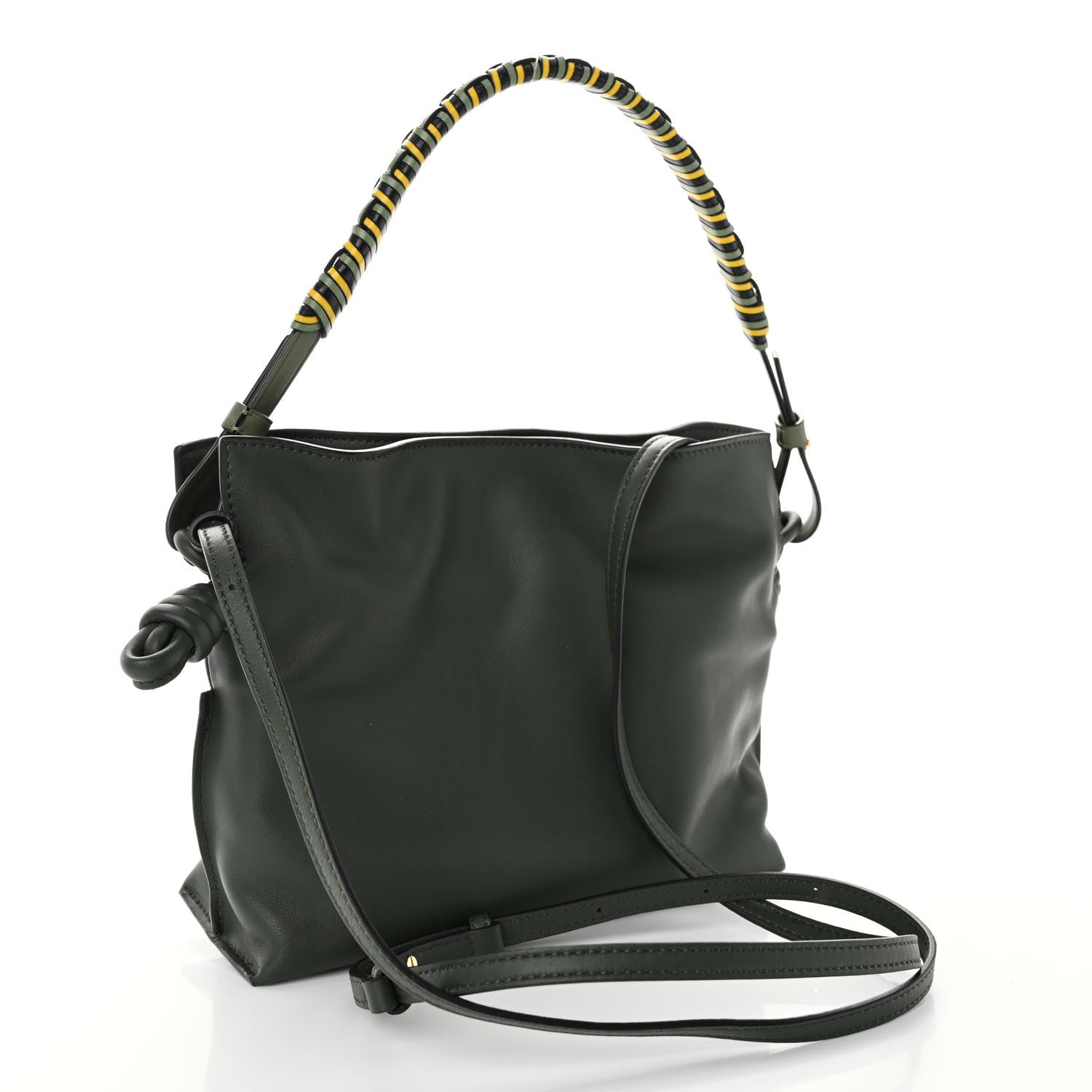 Loewe Calfskin Mini Flamenco Knot Short Strap Clutch Khaki 3 of 9