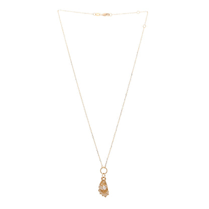 Foundrae 18K Yellow Gold Diamond Encrusted Butterfly Wings Miniature Medallion Necklace 3 of 4