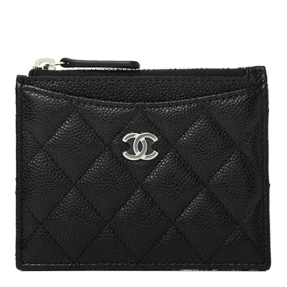 Chanel Caviar Quilted CC Zip Card Holder Black 1 of 9