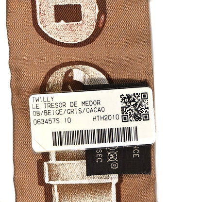 Hermes Silk Le Tresor De Medor Twilly Beige Gris Cacao 3 of 4