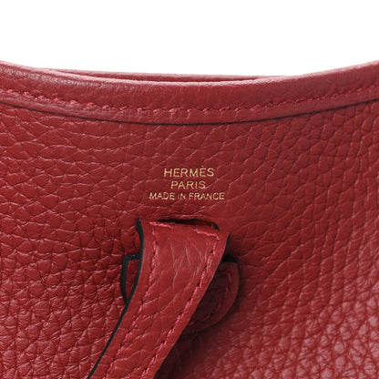 Hermes Taurillon Clemence Evelyne TPM Rouge H 6 of 10