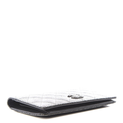 Chanel Glittered Calfskin Quilted Yen Wallet Black 3 of 10
