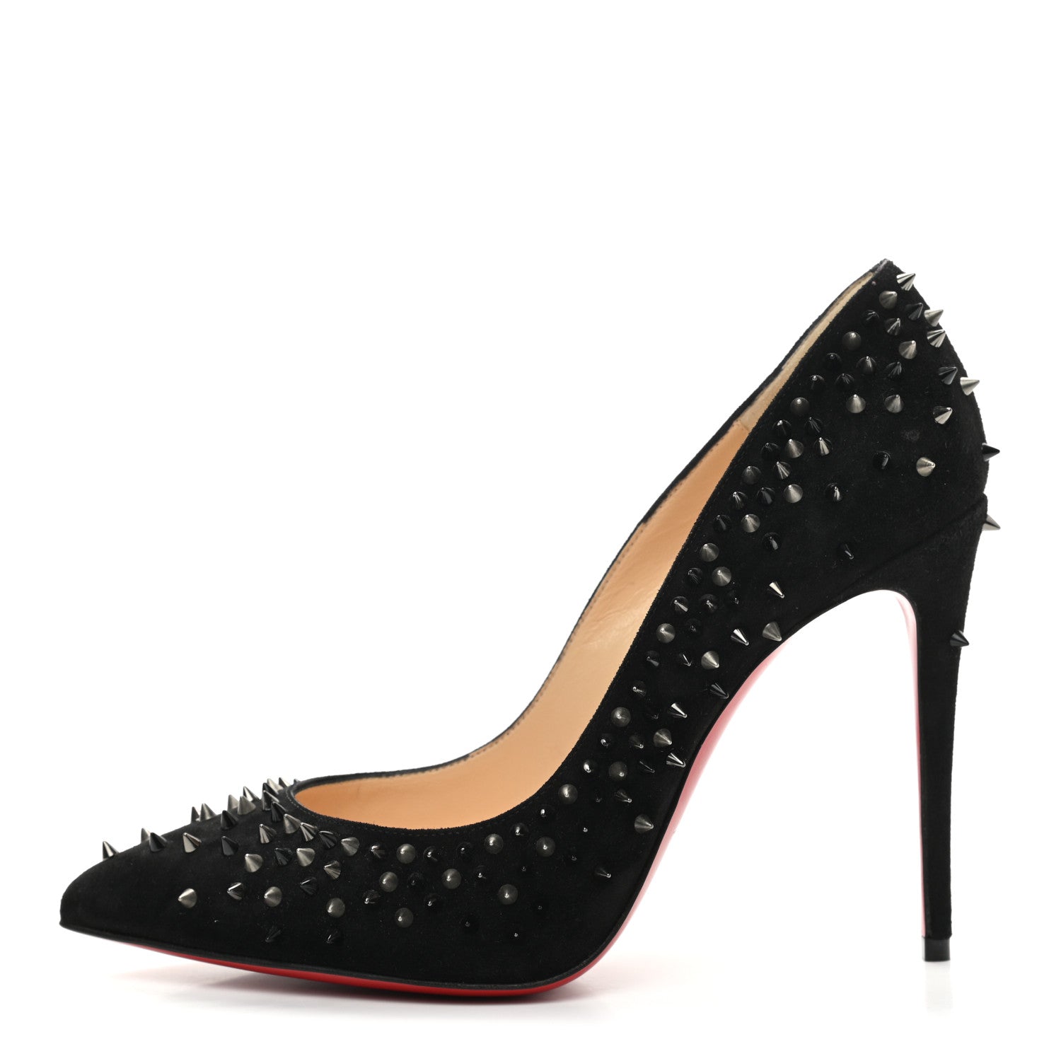 Christian Louboutin Veau Velours Studded Escarpic 100 Pumps 38 Black 1 of 9