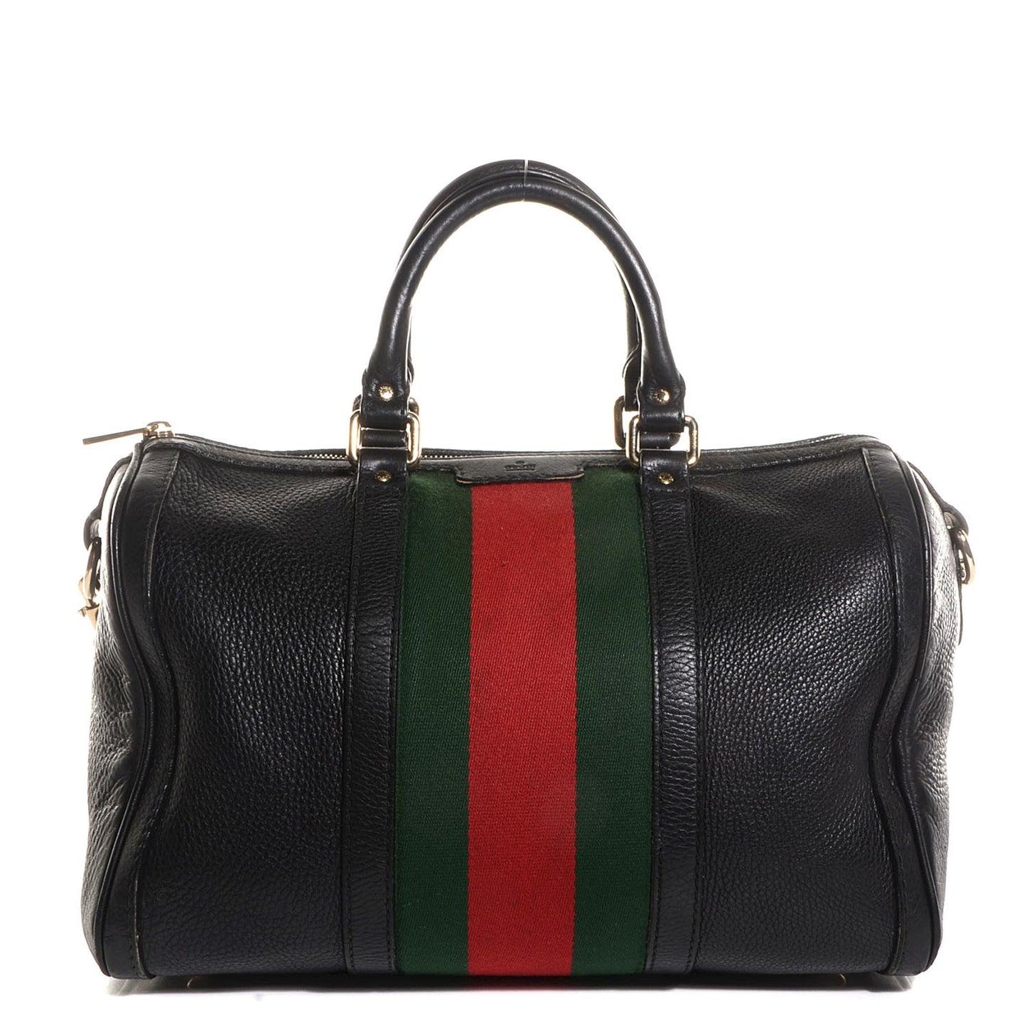 Calfskin Vintage Web Medium Boston Black