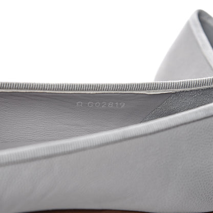 Chanel Caviar CC Cap Toe Ballerina Flats 38 Grey 8 of 11
