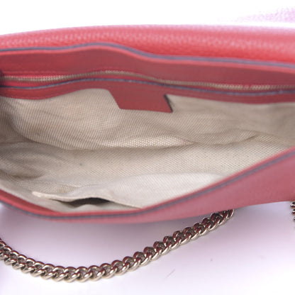 Gucci Pebbled Calfskin Medium Soho Flap Crossbody Vibrant Red 5 of 10