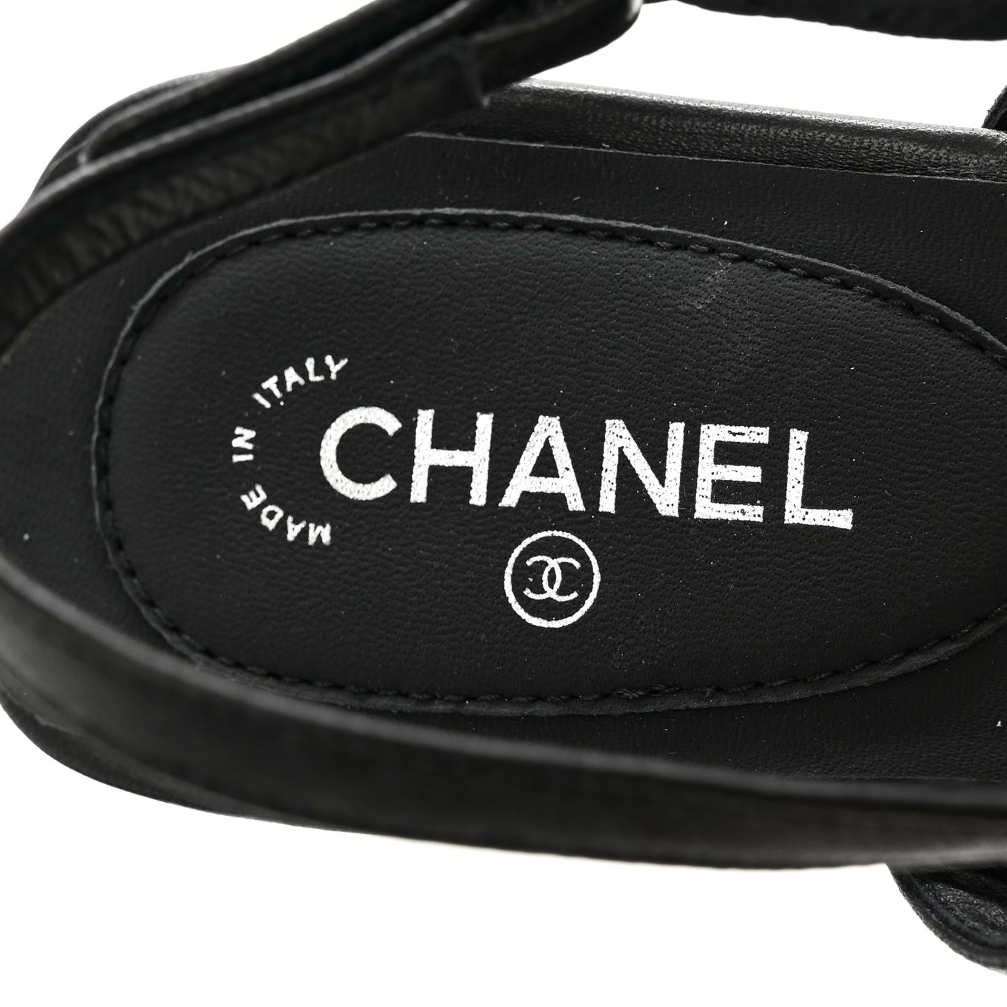 Lambskin Camellia Thong Sandals 36 Black White
