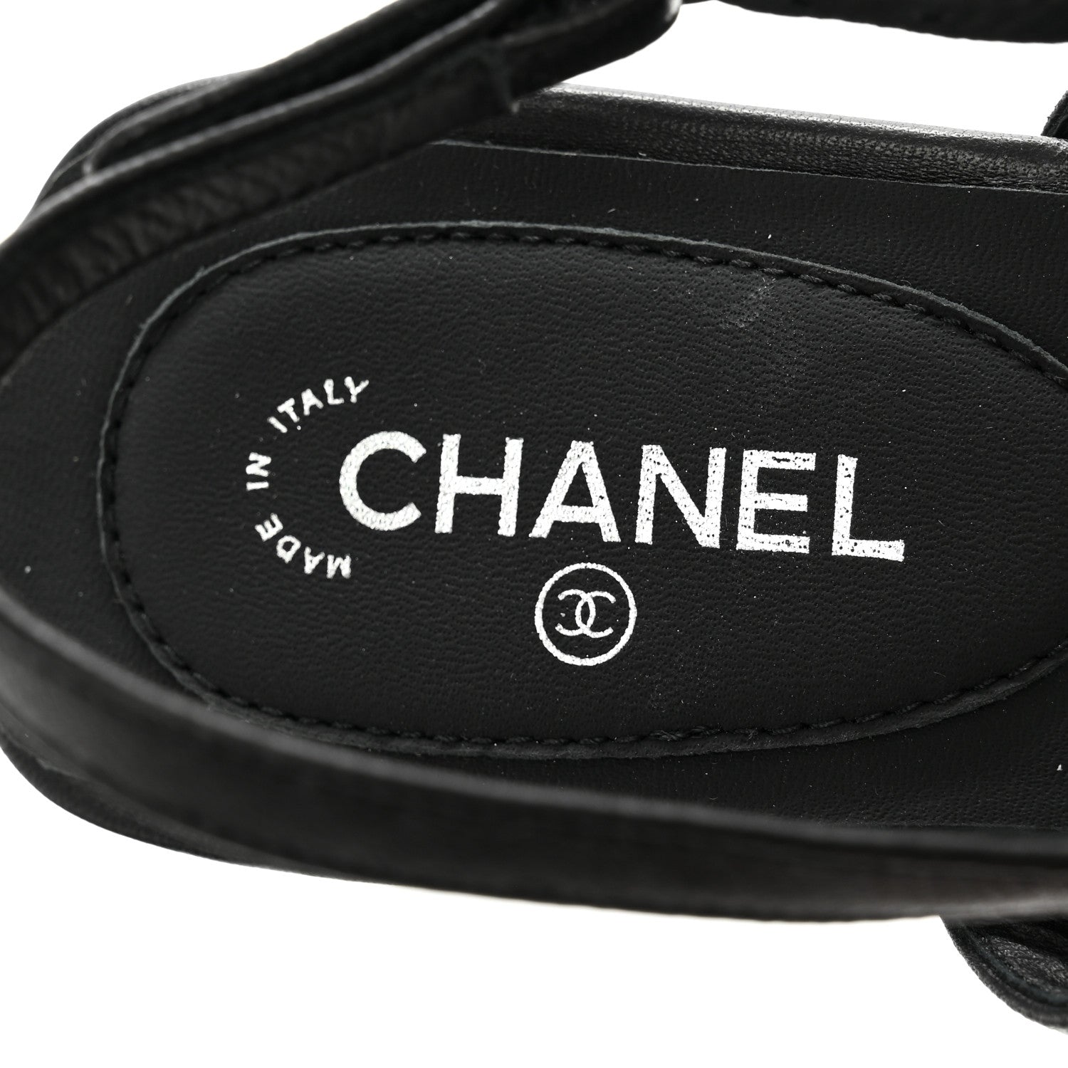 Chanel Lambskin Camellia Thong Sandals 36 Black White 7 of 8