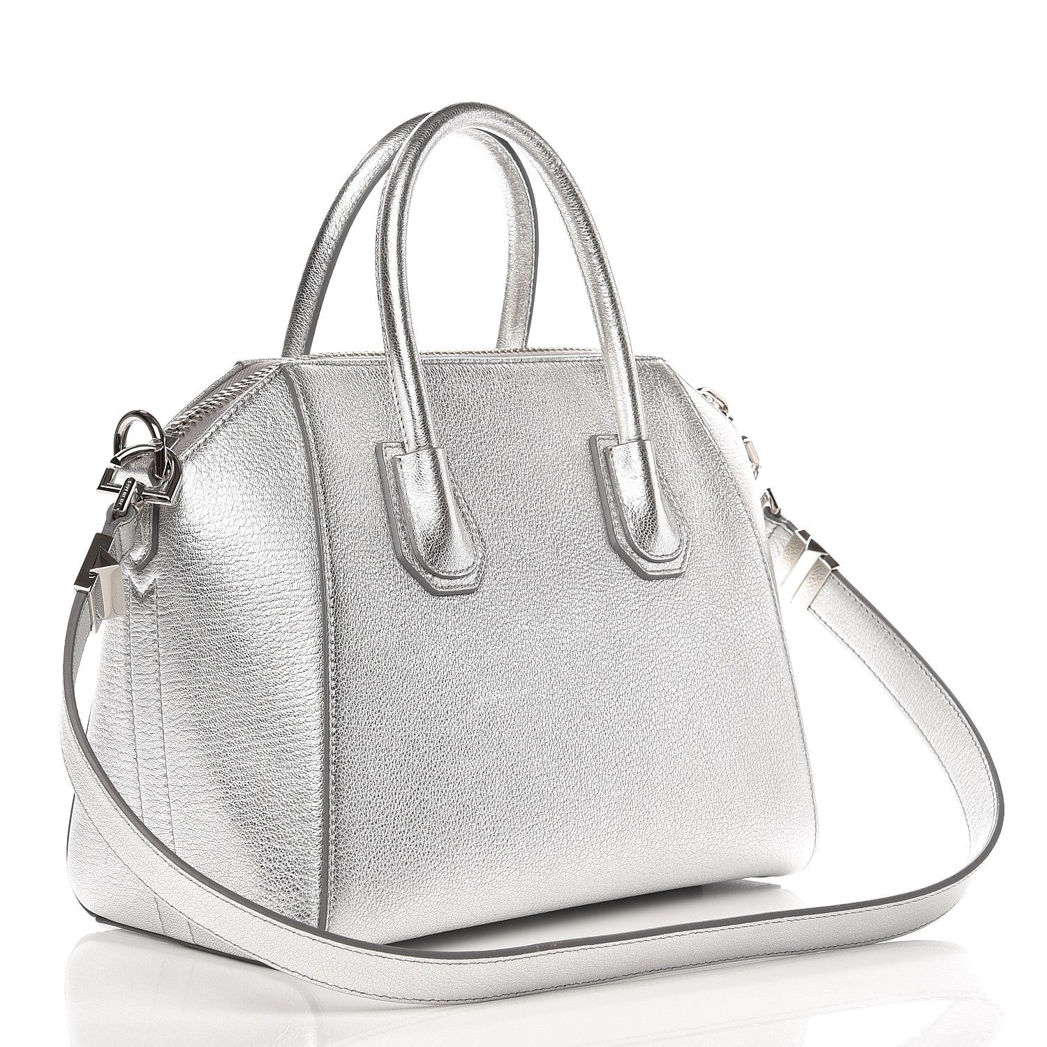 Givenchy Metallic Sugar Goatskin Small Antigona Silver 3 of 7