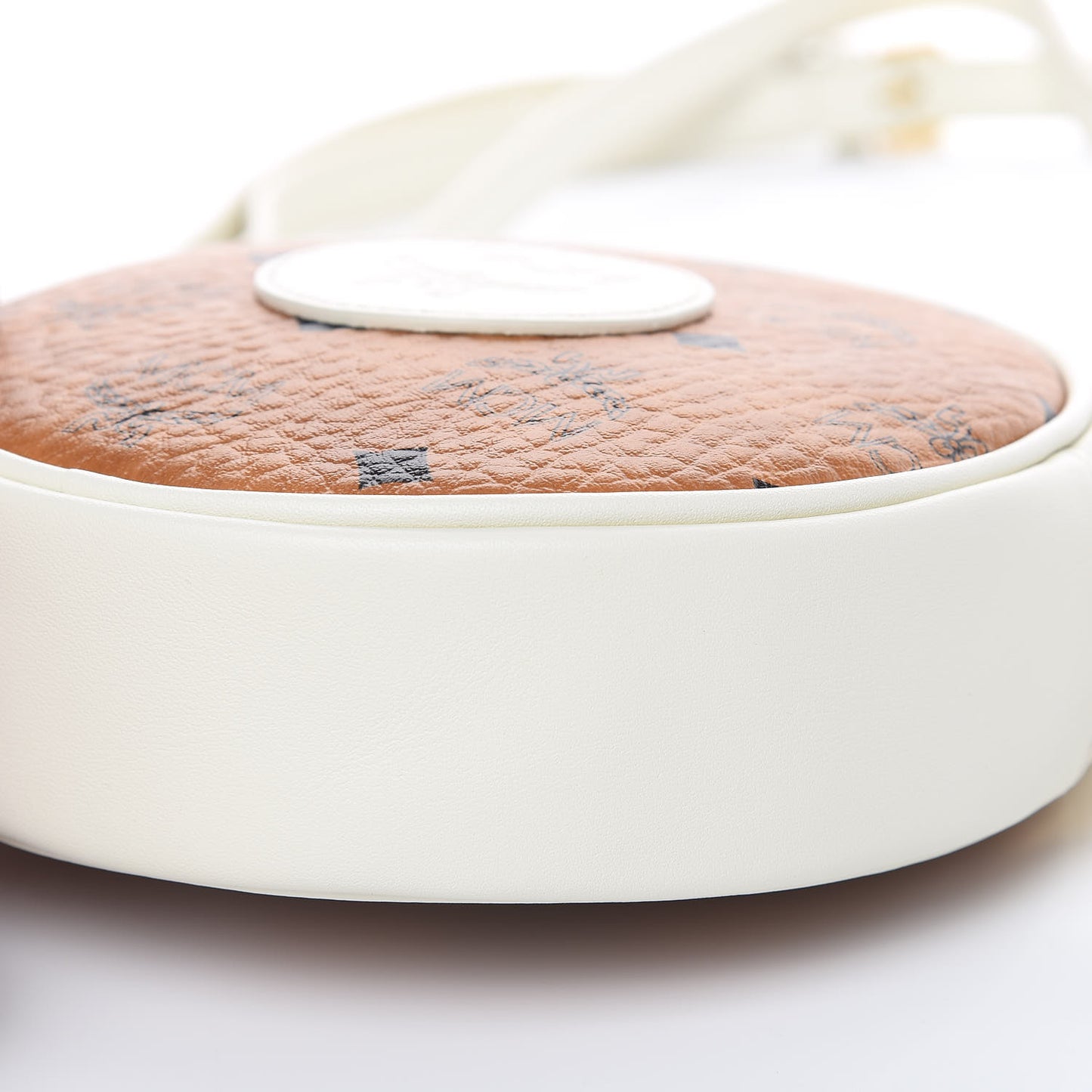 Visetos Small Tambourine Crossbody Cognac Off White