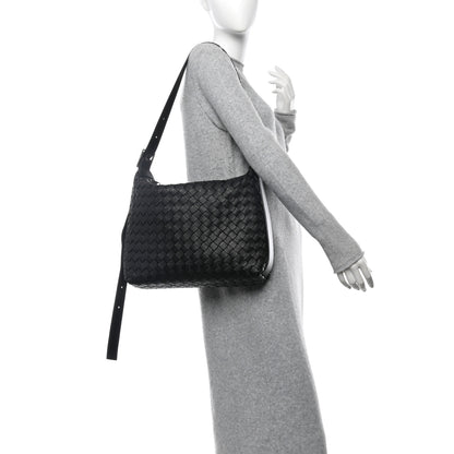 Bottega Veneta Deerskin Intrecciato Small Traveler Hobo Black 2 of 11