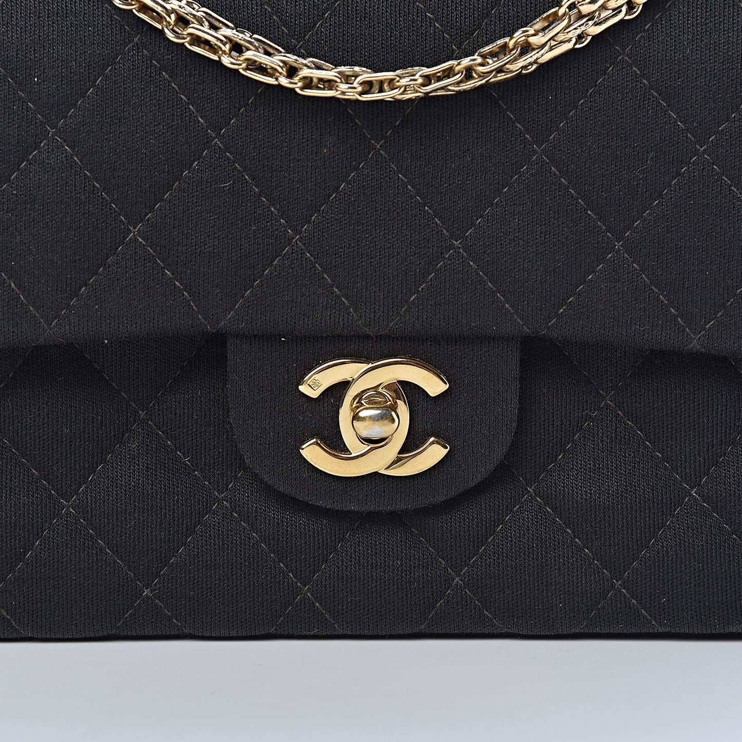 Jersey Quilted Small Double Flap Black