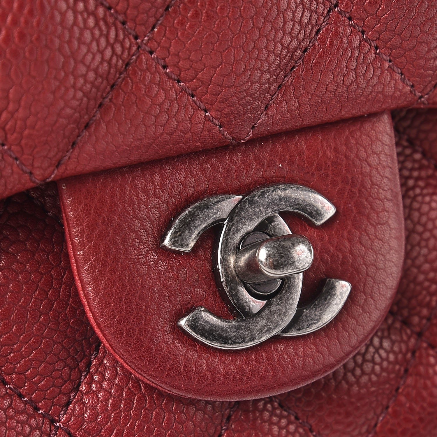 Chanel Caviar Quilted Medium Rock In Rome Single Flap Burgundy 8 of 9