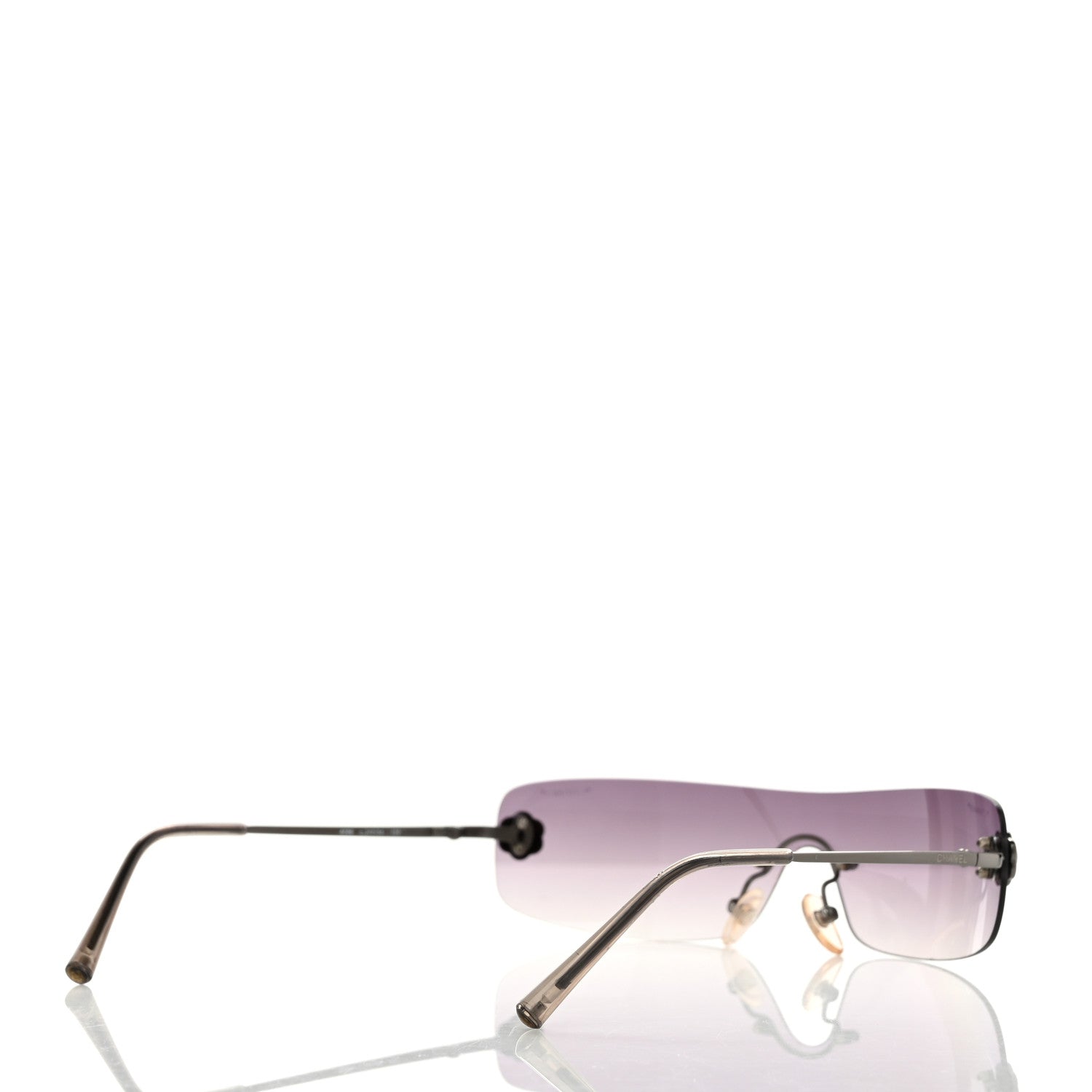 Chanel Metal Rimless Camellia Sunglasses 4086 Grey 4 of 7