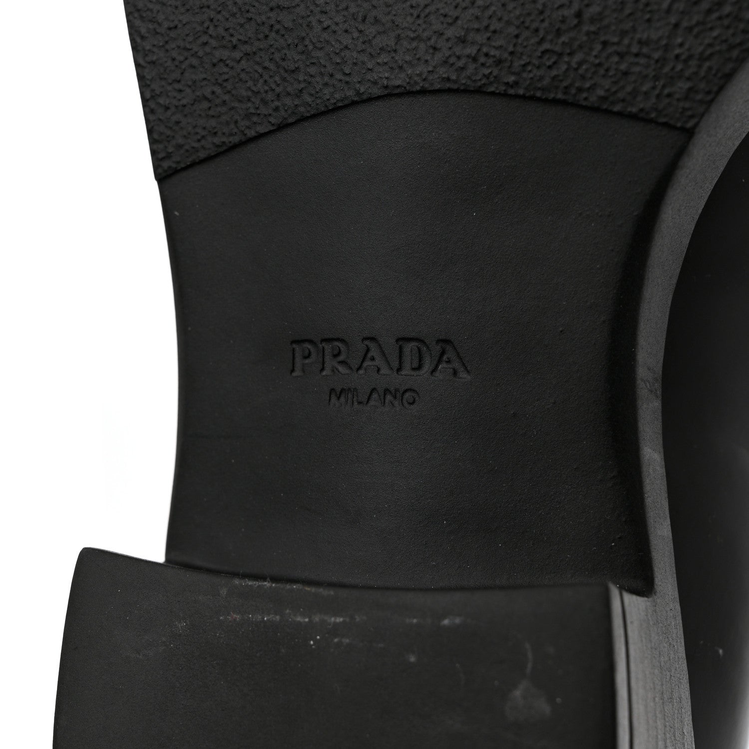 Prada Spazzolato Metal Triangle Logo 50mm Loafers 37 Black 8 of 8