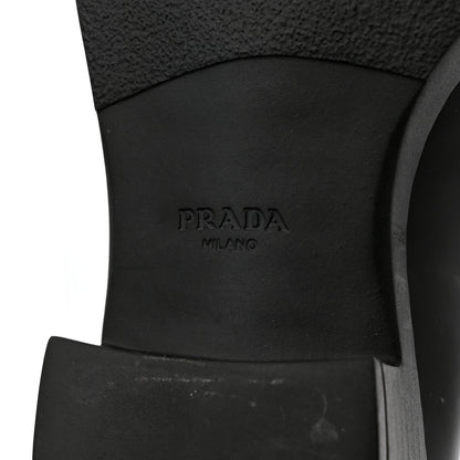 Prada Spazzolato Metal Triangle Logo 50mm Loafers 37 Black 8 of 8