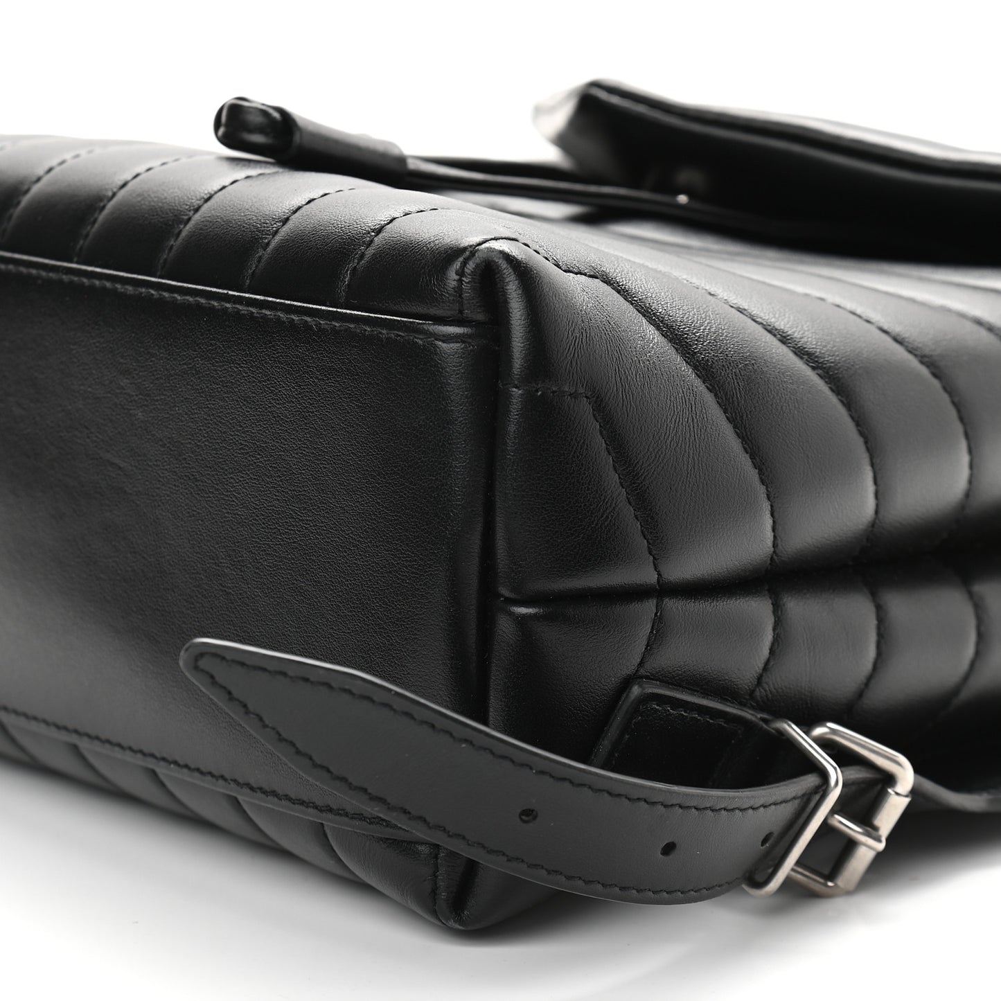 Calfskin Y Quilted Monogram Small Loulou Backpack Black