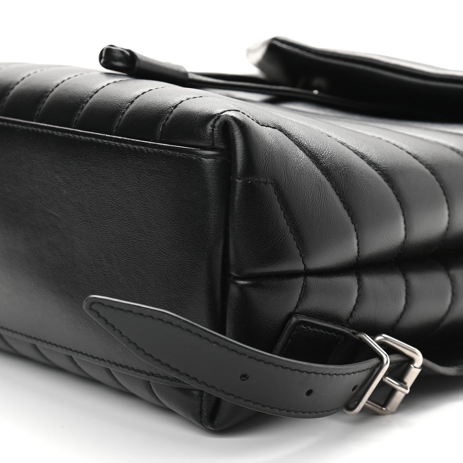 Saint Laurent Calfskin Y Quilted Monogram Small Loulou Backpack Black 9 of 13
