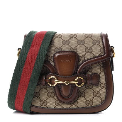 Gucci Monogram Small Lady Web Shoulder Bag Beige Cuir 1 of 12