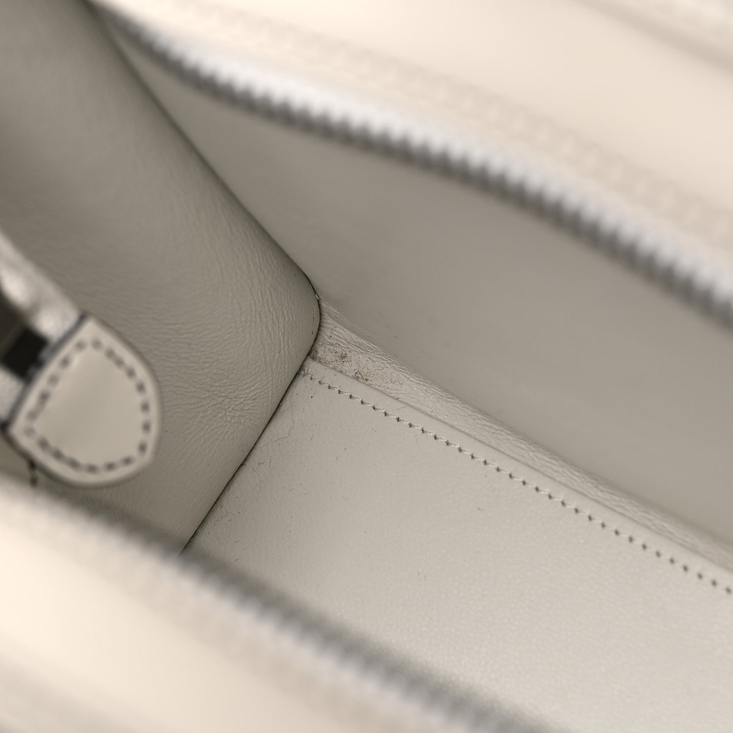 Satin Calfskin Nano Debossed Luggage White