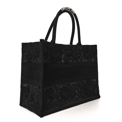Christian Dior Embroidered 3D Macrame D-Lace Butterfly Medium Book Tote Black Multicolor 3 of 13
