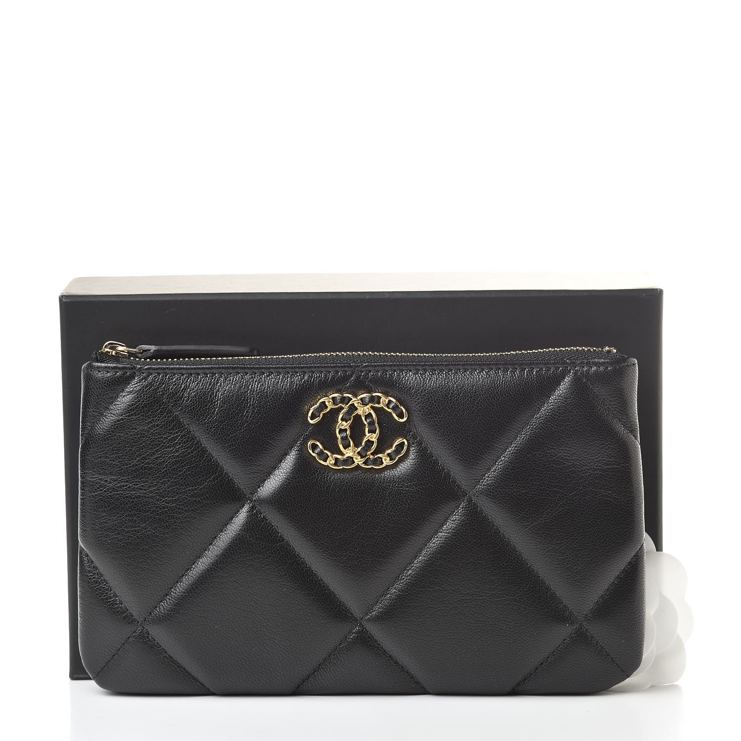 Chanel Goatskin Quilted 19 Cosmetic Case Black 8 of 8