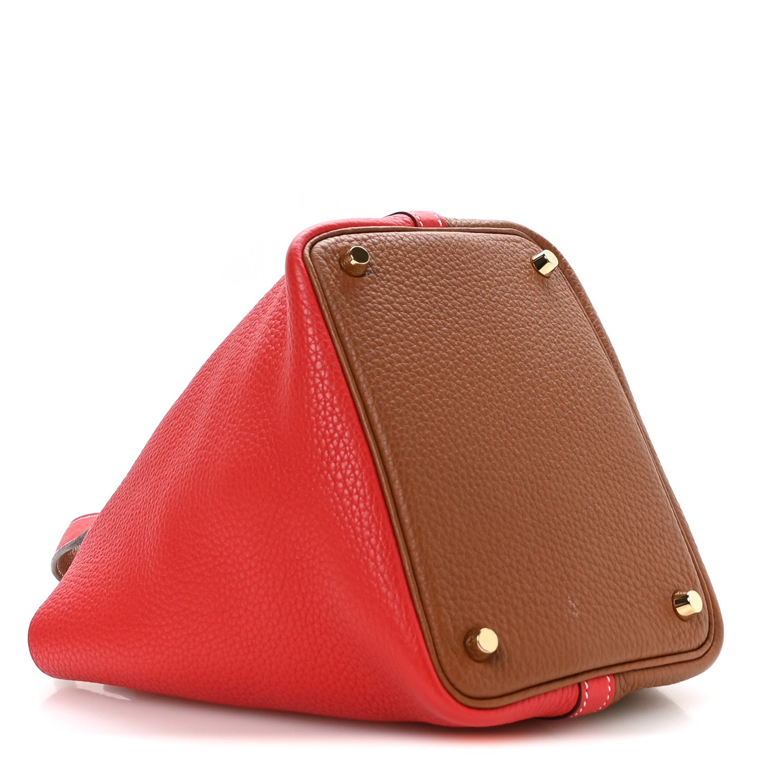 Hermes Taurillon Clemence Picotin Lock Picotin 18 PM Rouge De Coeur Gold 4 of 12