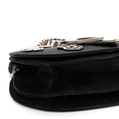 Christian Dior Satin Suede Charms Bag Black 8 of 9