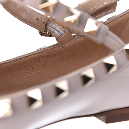 Valentino Garavani Patent Rockstud Cage Ballerina Flats 38 Poudre 8 of 9