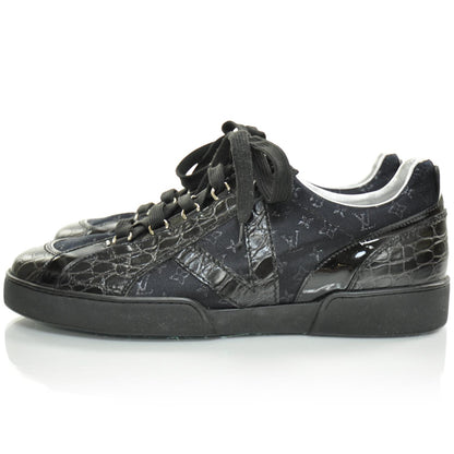 Louis Vuitton Crocodile Satin Monogram Sneakers 8.5 Black 2 of 11