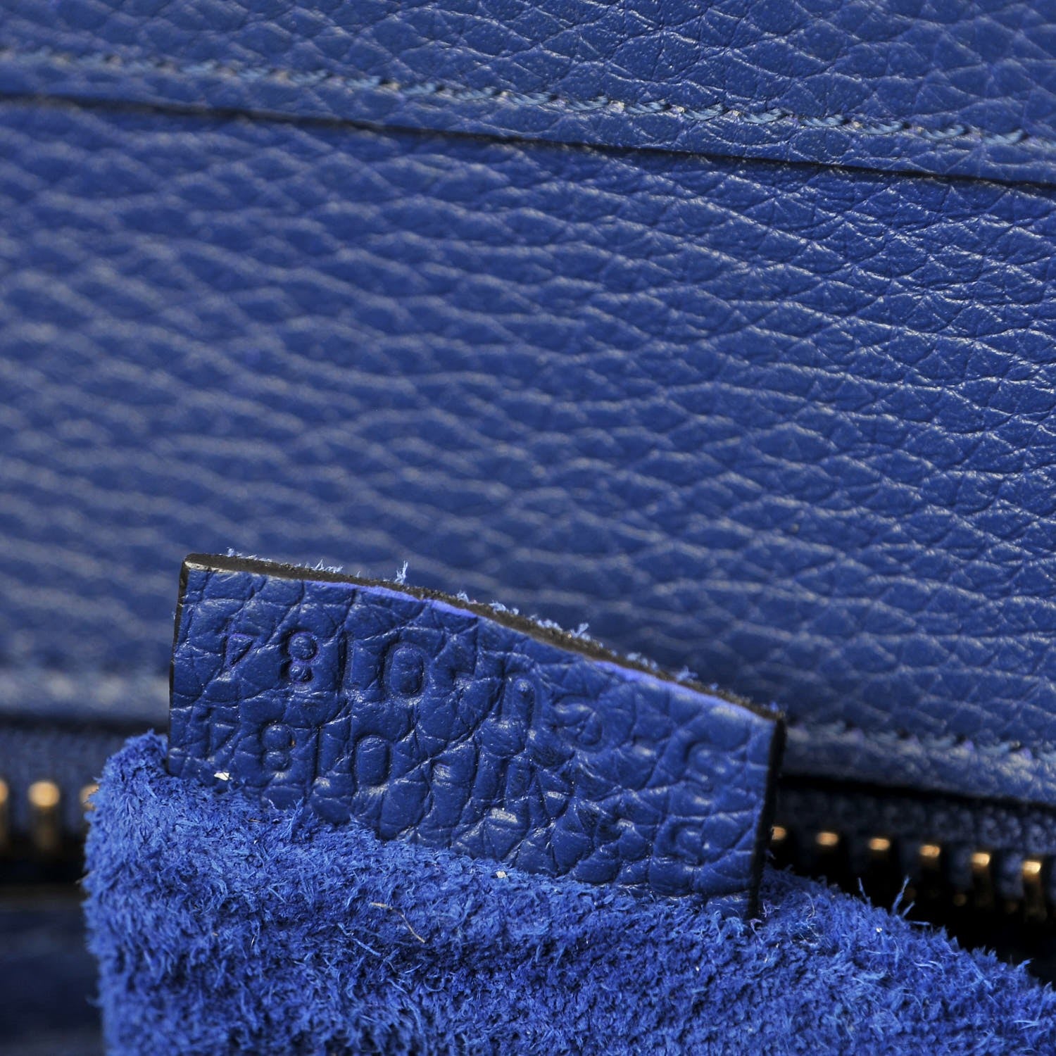 Celine Drummed Calfskin Micro Luggage Indigo 9 of 11