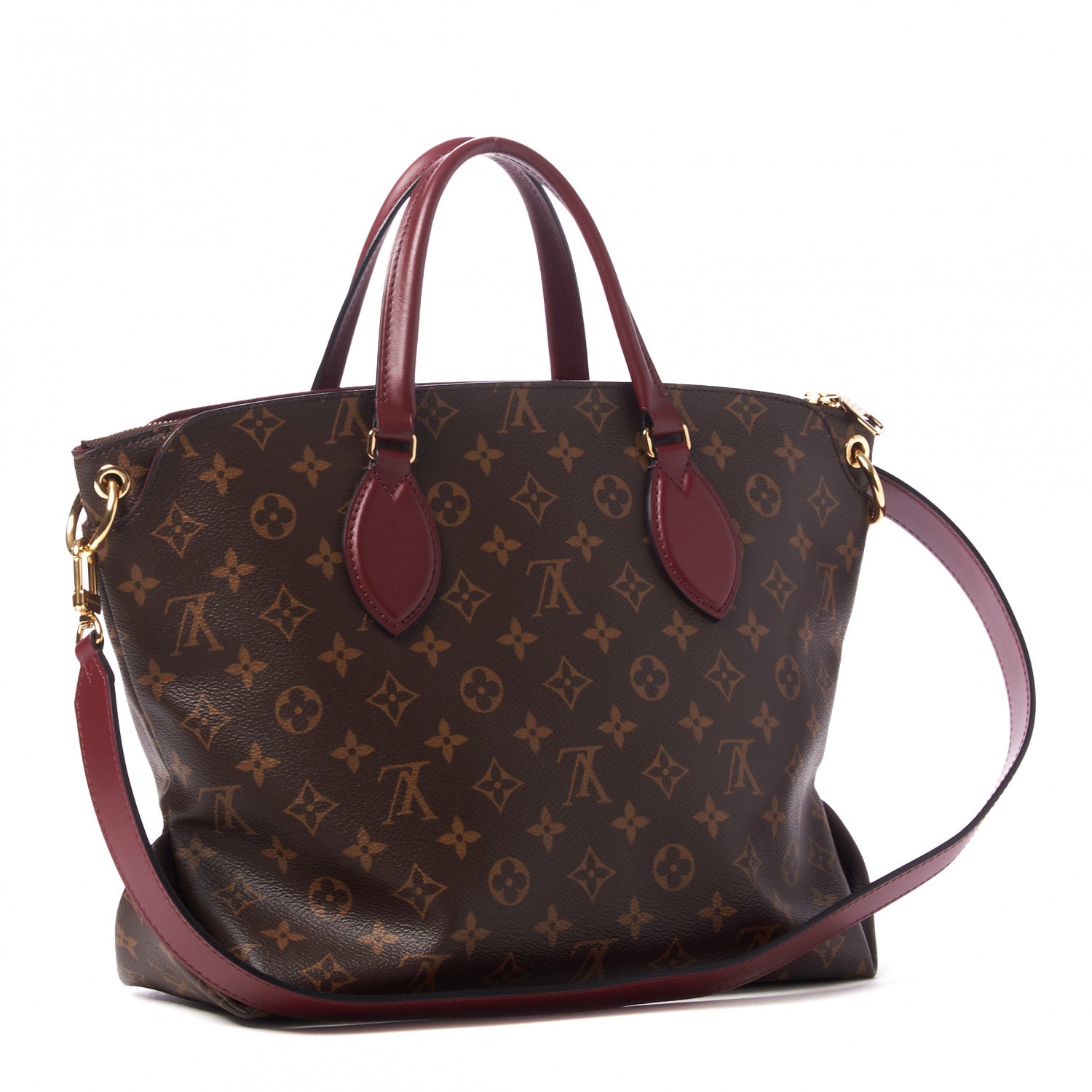 Louis Vuitton Monogram Flower Zipped Tote MM Bordeaux 2 of 8