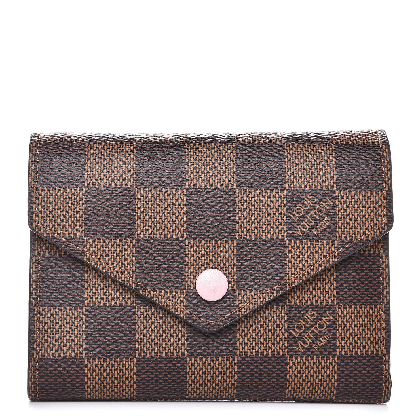 Damier Ebene Victorine Wallet Rose Ballerine
